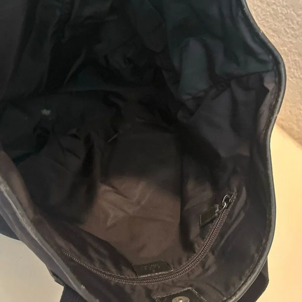 Gucci Parana Tote Black Nylon With Leather Trim Luxury Minimalist Commuter Bag
